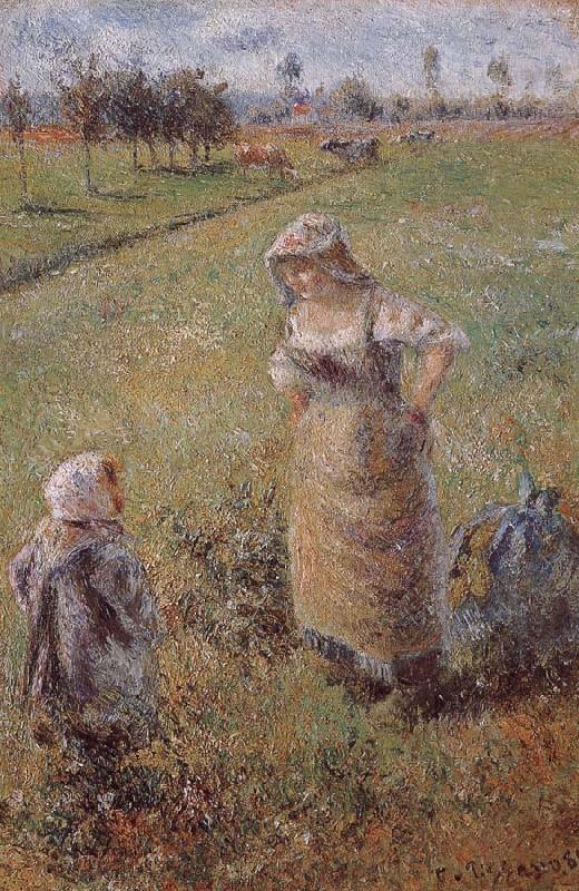 Camille Pissarro woman with children Norge oil painting art
